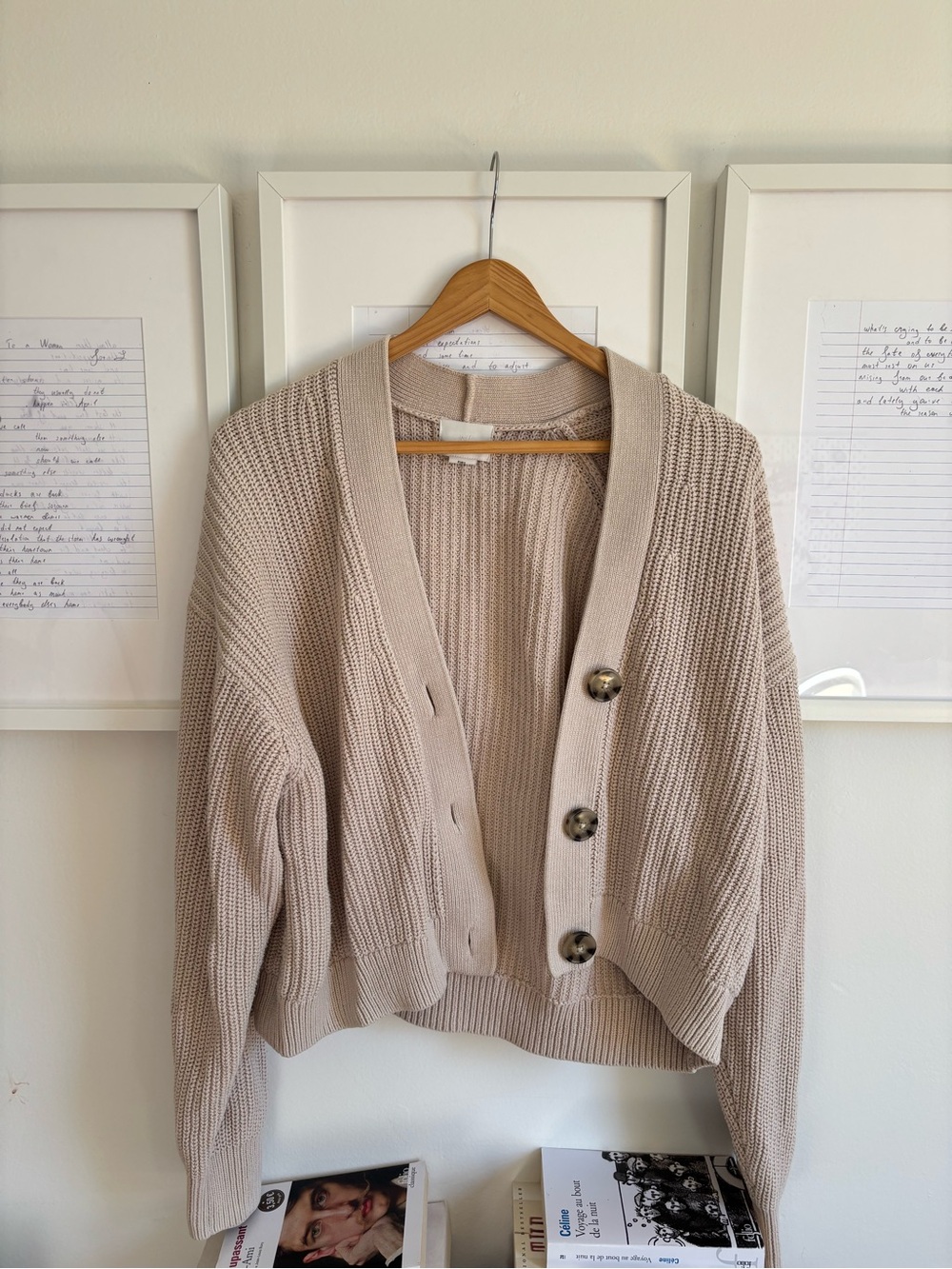 H&M Cream Button-Front Women's Cardigan Sweater